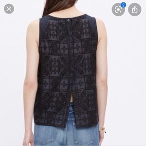 GORGEOUS madewell thread work embroidered tank